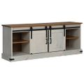 vidaXL TV skrinka HALDEN 2 posuvne dvere Biela 150x40x60 cm Masiv