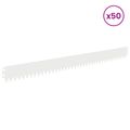 vidaXL Obrubník trávnika 50 ks 103 x 10 cm Oceľ Biela