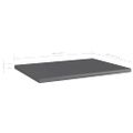 vidaXL Prídavné police 8 ks, lesklé sivé 40x30x1,5cm, kompozitné drevo
