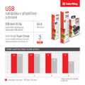 COLORWAY Predlžovací napájací kábel/ 3x Schuko/ 6x USB 5V / kábel 1,8m Kabel, predlžovací, 3x zásuvka 220V, 6x USB 5V, 1,8m, bielo-cierna