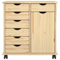 vidaXL Koliesková skriňa 63,5 x 39 x 65,5 cm Masívne borovicové drevo