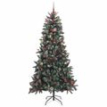 vidaXL Umelý vianočný stromček Zelená 240 cm PVC, plast a oceľ