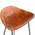 vidaXL 5-dielna barová súprava, drevený masív a pravá koža