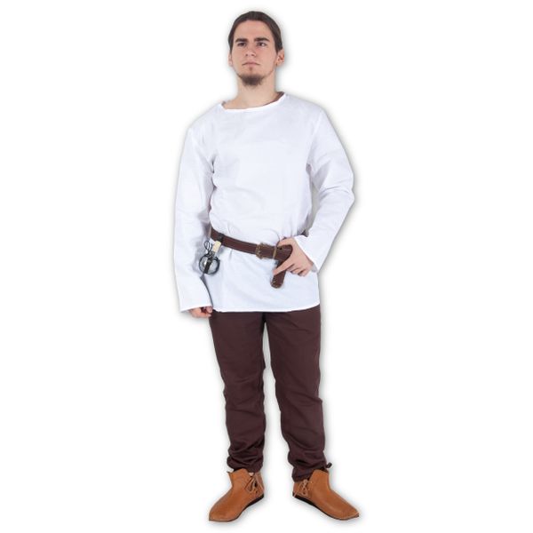 Bavlnená tunika s dlhým rukávom - biela