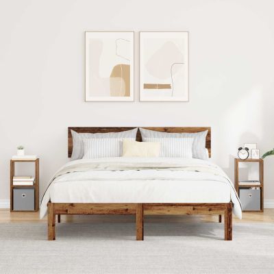 vidaXL Nočný stolík so zásuvkou 2 pcs Staré drevo 25,5 x 22 x 49,5 cm