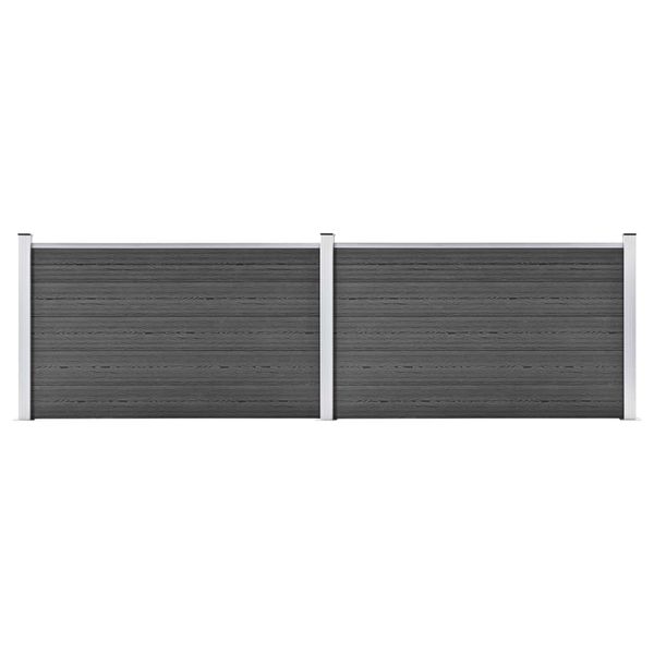 vidaXL Sada plotových panelov WPC 353x105 cm čierna