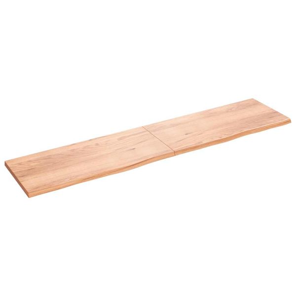vidaXL Stolová doska bledohnedá 220x50x(2-4) cm ošetrený masívny dub