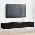 vidaXL Závesná skrinka Nástenná montáž 2 ks Čierny dub 68 x 30 x 20 cm