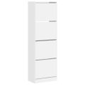 vidaXL Botník so 4 výklopnými zásuvkami biely 60x34x187,5 cm