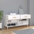 vidaXL Botník biely 102x35x55 cm spracované drevo