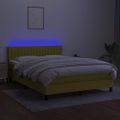 vidaXL Posteľ boxsping s matracom a LED modrá 140x200 cm látka