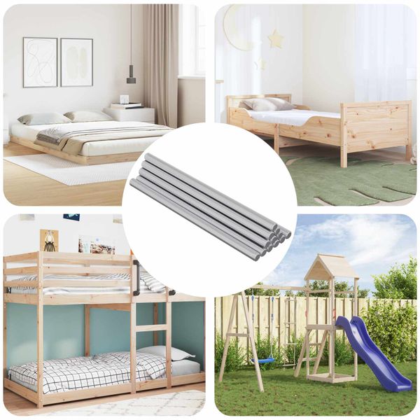 vidaXL Závitové tyče 900 pcs Strieborná Kov