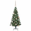 vidaXL Umelý predsvietený vianočný stromček Zelená 120 cm PVC a kov
