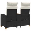 vidaXL Hojdačka s tabletou 2 -Seater 126 x 65 x 112 cm polyratan