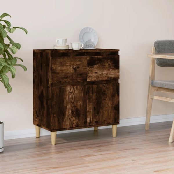vidaXL Komoda dymový dub 60x35x70 cm spracované drevo