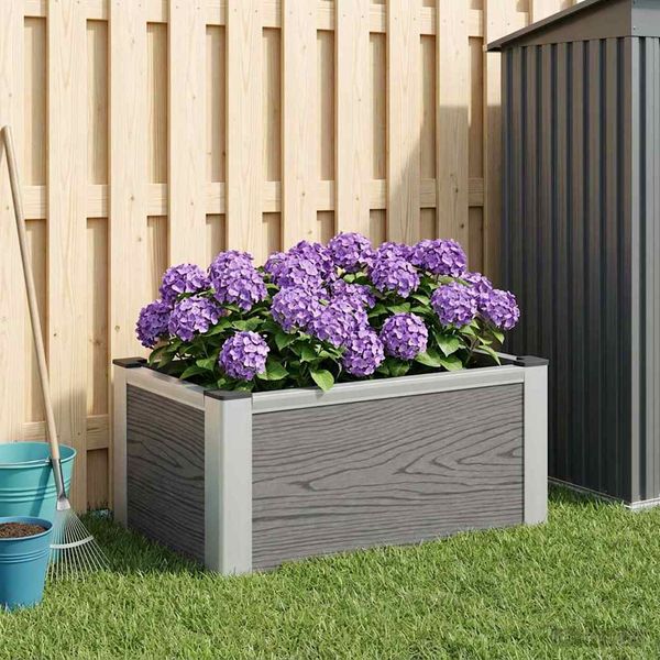vidaXL Vyvýšený záhradný záhon Sivá 50 x 30 x 22 cm WPC a hliník
