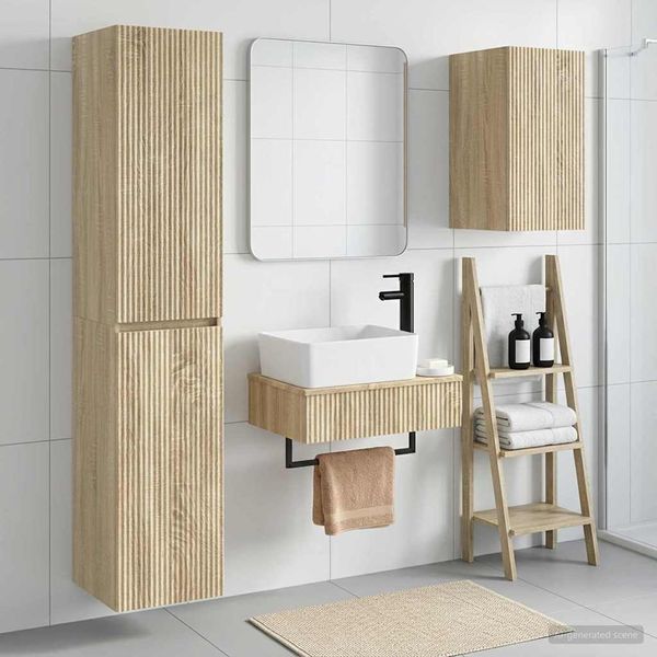 vidaXL Sada kúpeľňového nábytku 3 ks Dub sonoma 33 x 34,5 x 160 cm