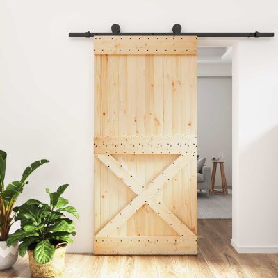 vidaXL Posuvné dvere Prírodná a čierna 100 x 210 cm