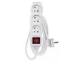 Predlžovací kábel EMOS P13115 / 1,5 m / 3 zásuvky / s vypínačom / biely / PVC / 1 mm2