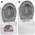 vidaXL WC sedadlo Sivá 47 x 37 x 4 cm Duroplast