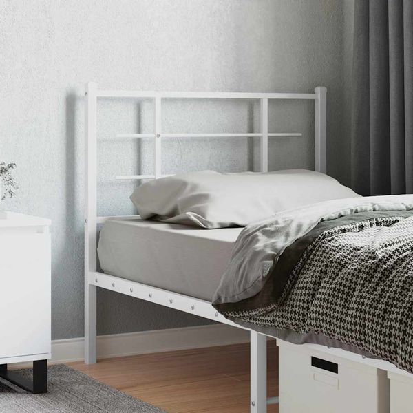 vidaXL Kovové náhradné čelo postele biele 100 cm