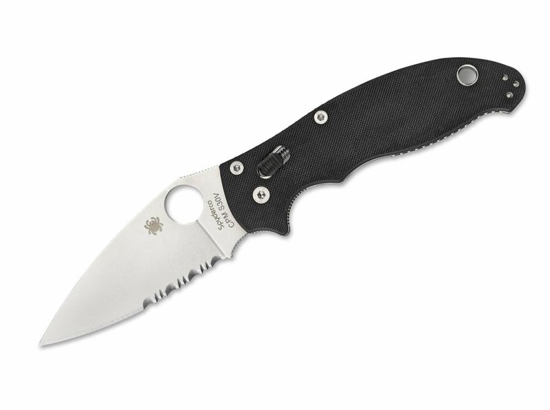 Spyderco C101GPS2 Manix 2 Combo Edge vreckový nôž 8,6 cm, Satin, čierna, G10