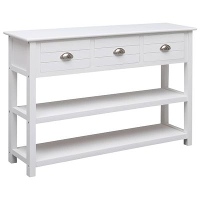 vidaXL Komoda biela 115x30x76 cm drevená