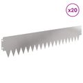 vidaXL Obrubník trávnika 20 ks 103 x 20 cm Oceľ Strieborná