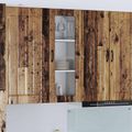 vidaXL Nástenný sklenený kabinet LUCCA Staré drevo 40 x 31 x 100 cm