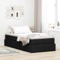 vidaXL Postel s úložným prostorem a matrací Čierna 90 x 190 cm