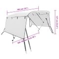 vidaXL Strieška Bimini s 3 oblúkmi a stenami 183x(185-198)x137 cm