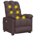 vidaXL Elektrické masážne kreslo tmavohnedé látka
