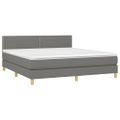 vidaXL Boxspring posteľ s matracom tmavosivá 160x200 cm látka