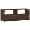 vidaXL TV skrinka hnedý dub 100x31x39,5 cm kompozitné drevo a kov