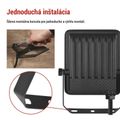 LED reflektor VISIO čierny, 10W neutrálna biela