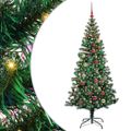 vidaXL Umelý predsvietený vianočný stromček Zelená 180 cm PVC a kov