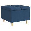 vidaXL Ottoman s Úložným Priestorom Modrá 60 x 60 x 45 cm látka