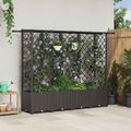 vidaXL Vyvýšený záhon s mriežkou a strechou Hnedá 202 x 40 x 136 cm PP
