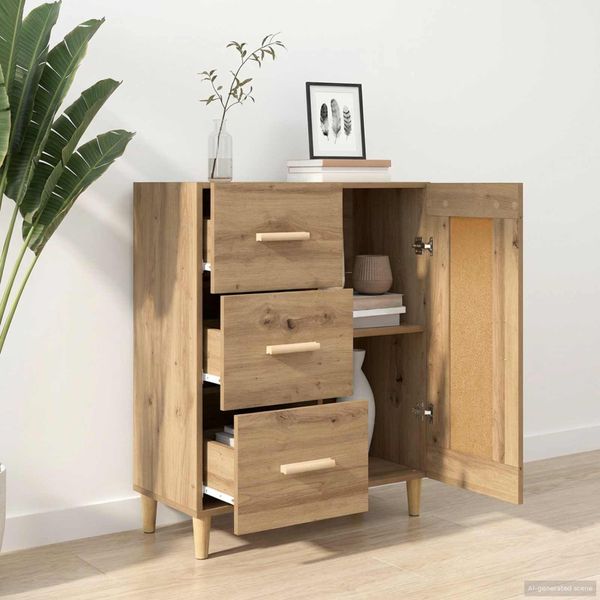 vidaXL Servírovacia skriňa Dub artisan 69,5 x 34 x 90 cm