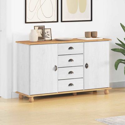 vidaXL Servírovacia skriňa ASKIM 133,5 x 40 x 79 cm Borovicový masív