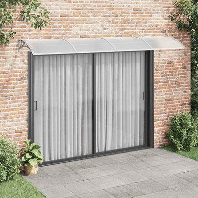 vidaXL Vchodová strieška sivá a priehľadná 350x75 cm polykarbonát