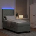 vidaXL Posteľ s pružinovým rámom s LED Svetlosivá 80 x 200 cm Zamat