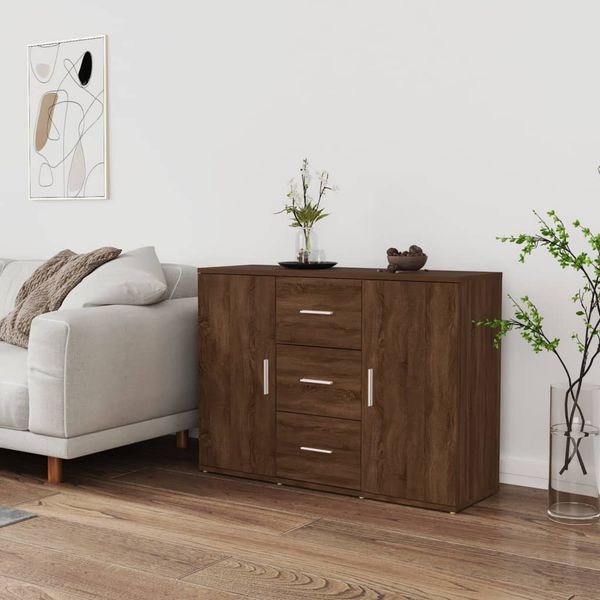 vidaXL Komoda hnedý dub 91x29,5x65 cm spracované drevo