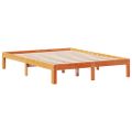 vidaXL Posteľ s knižnicou bez matraca vosková 120x200 cm borovica
