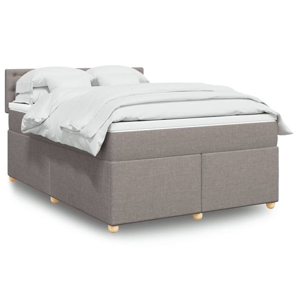 vidaXL Posteľný rám boxspring s matracom sivohned 160x200 cm látka
