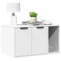 vidaXL Uzavretý box na stelivo, biely 80x50x45 cm, kompozitné drevo