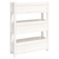 vidaXL Kvetináč biely 112x25x104,5 cm borovicový masív