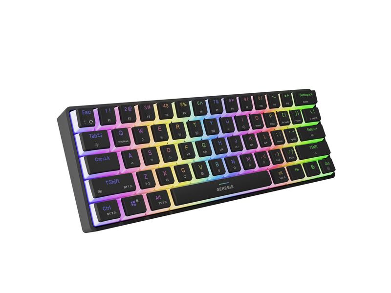 Genesis herná klávesnica THOR 660 G2/Gateron Red/USB+BT/US layout/Čierna