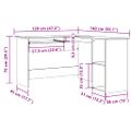 vidaXL Rohový stôl staré drevo 120x140x75 cm kompozitné drevo