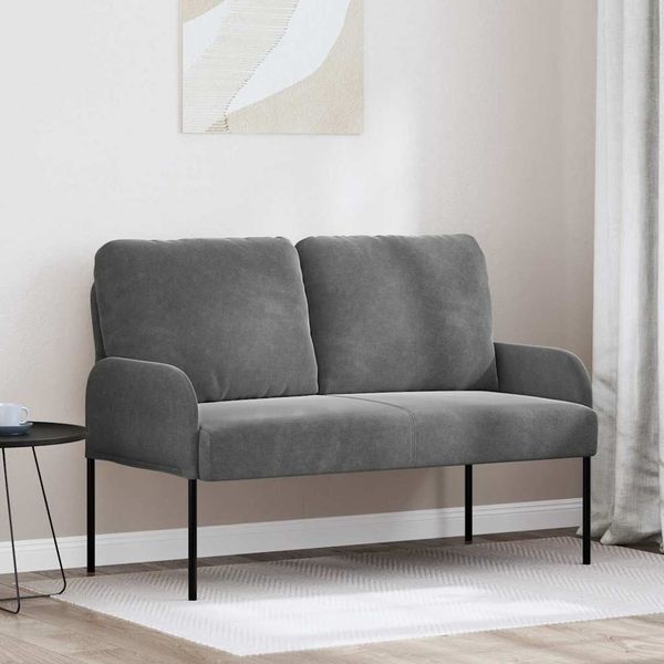 vidaXL Pohovky s vankúšom 110cm Tmavo šedá Preglejka